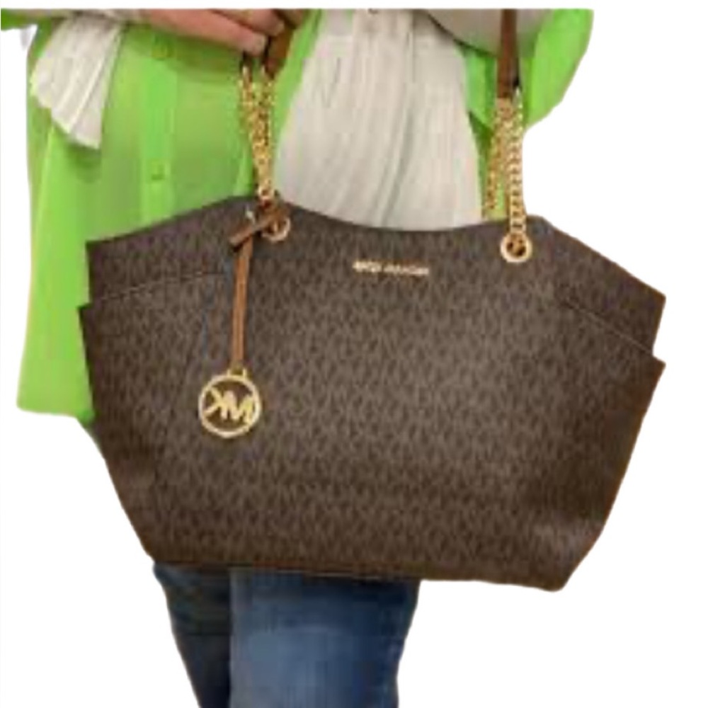 MK Michael Kors Large Tote Brown Brand New - Picture 2 of 5